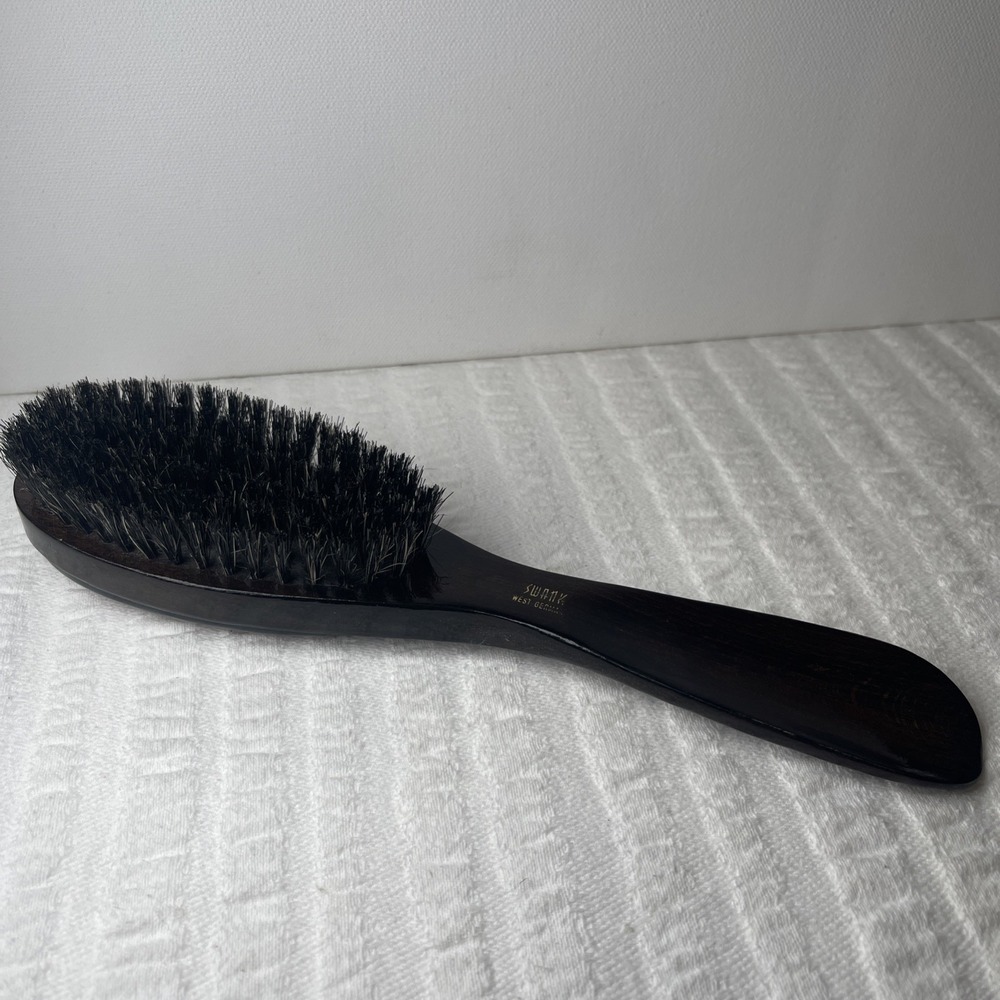 Vtg Swank Stained Wood Handled Dust & Lint Brush & Shoe Horn West Germany 3 in 1